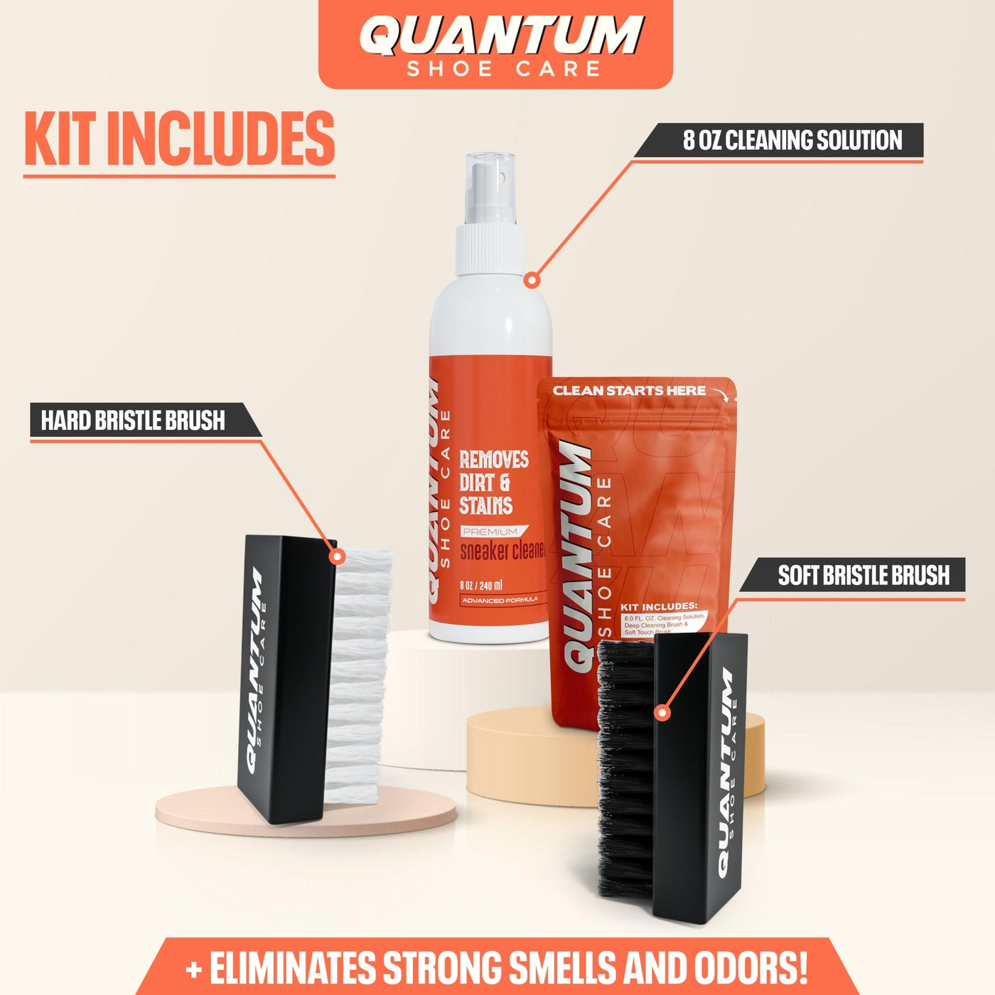 Quantum Clean Kit - Clean, Condition and Deodorize - Quantum Shoe Care Shoe cleaner kit